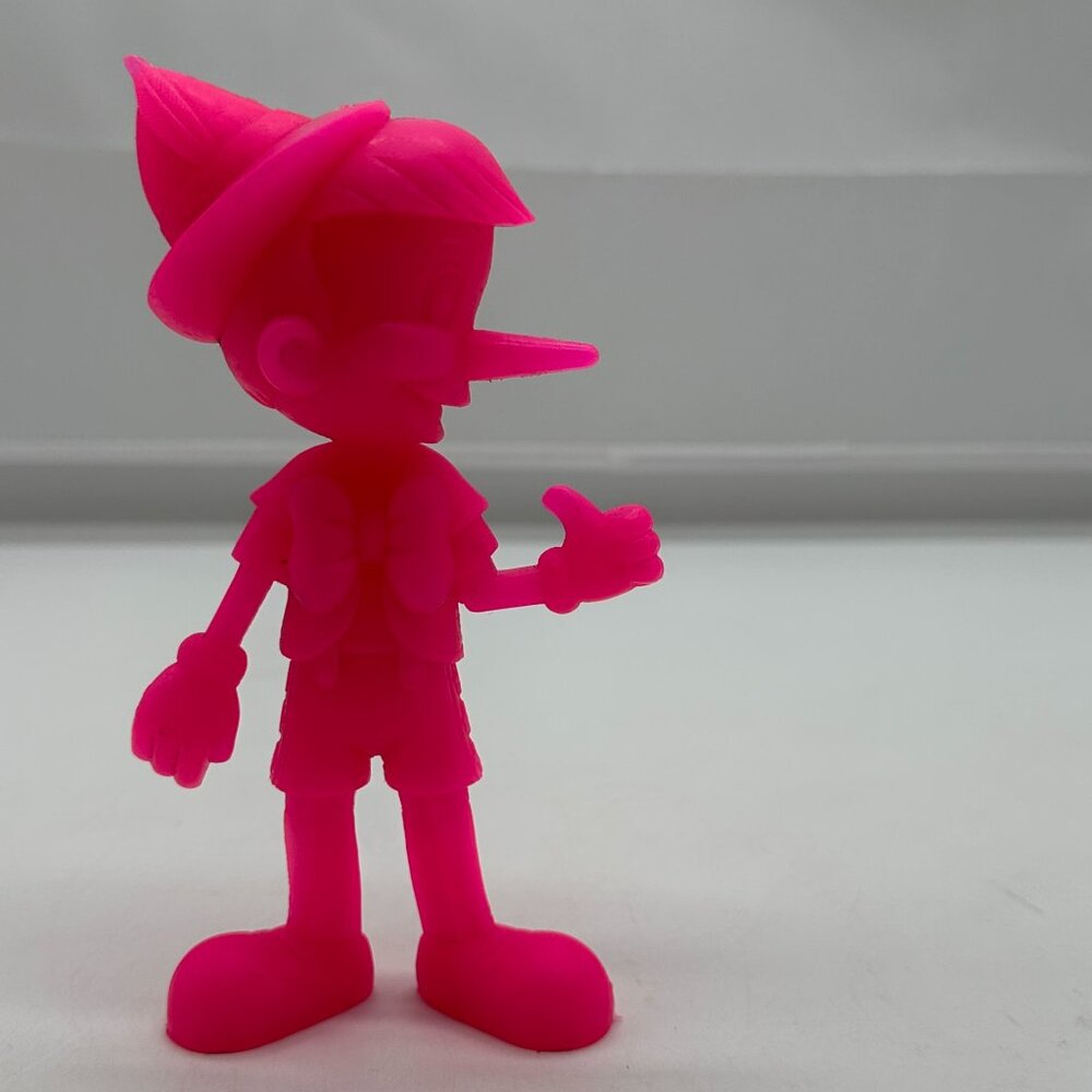 Vintage Louis MARX Pink Pinocchio  Figure Plastic 70's Retro Disney